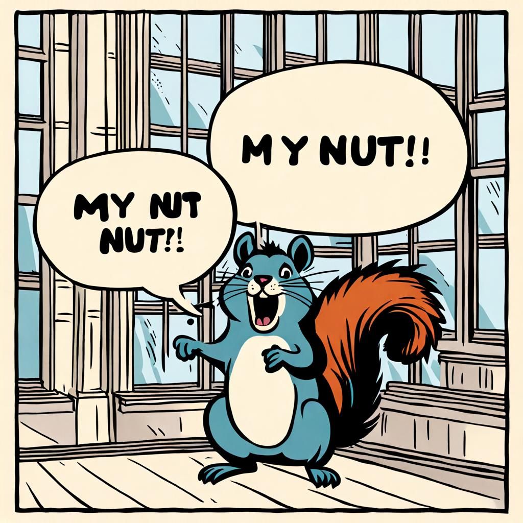 Humorous French Squirrel Chat Bubble