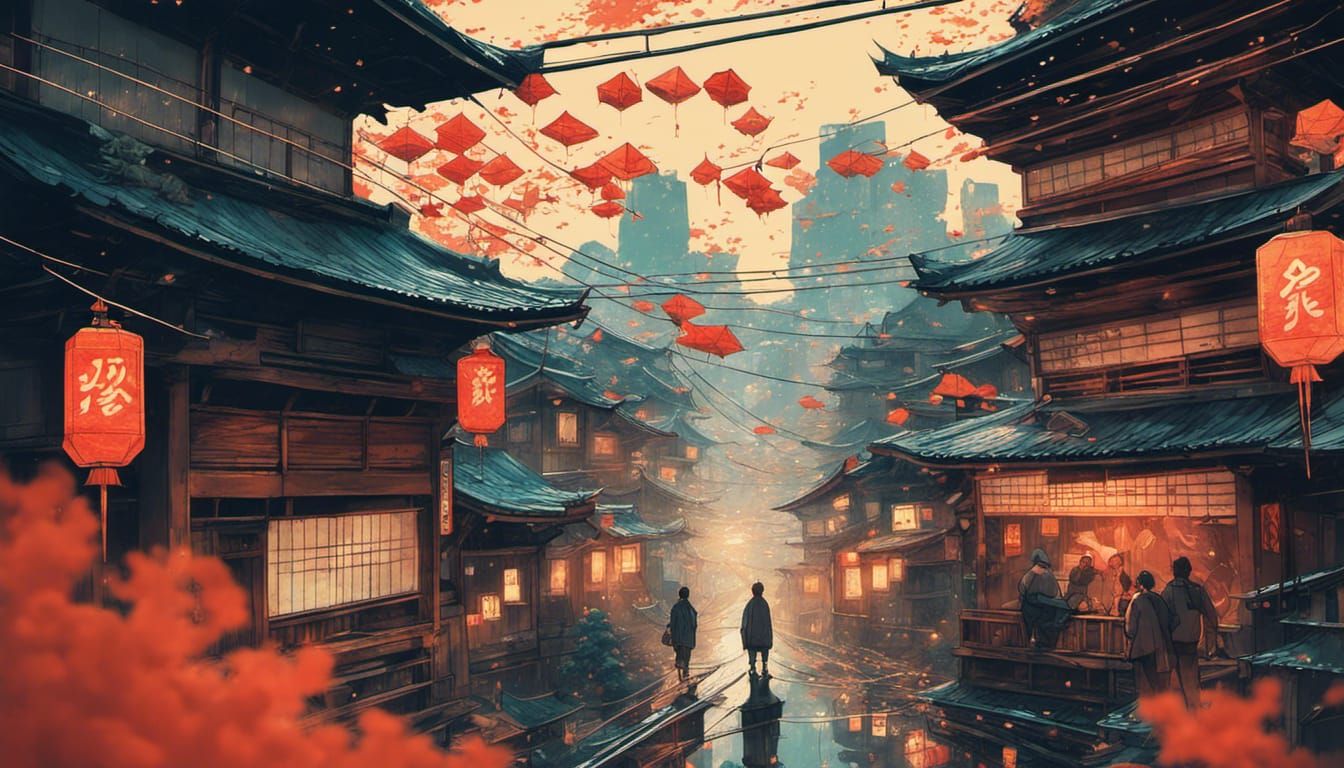 Intricate Japanese Origami: Matte Photography Masterpiece