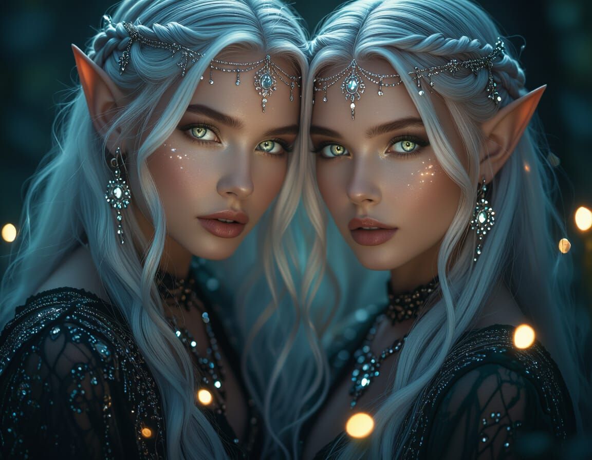 Mystical Elves Portrait in Soft Studio Lighting