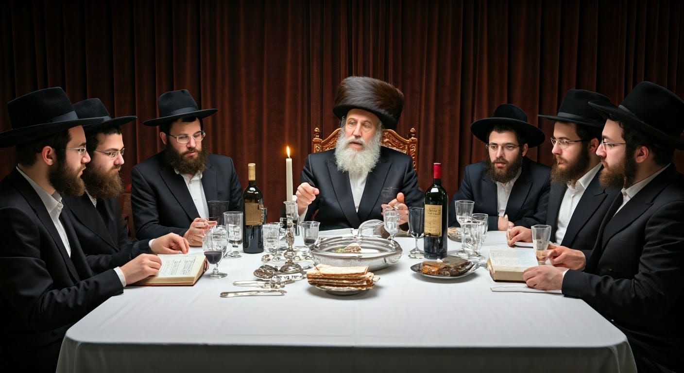 Traditional Haredi Seder in Elegant Setting