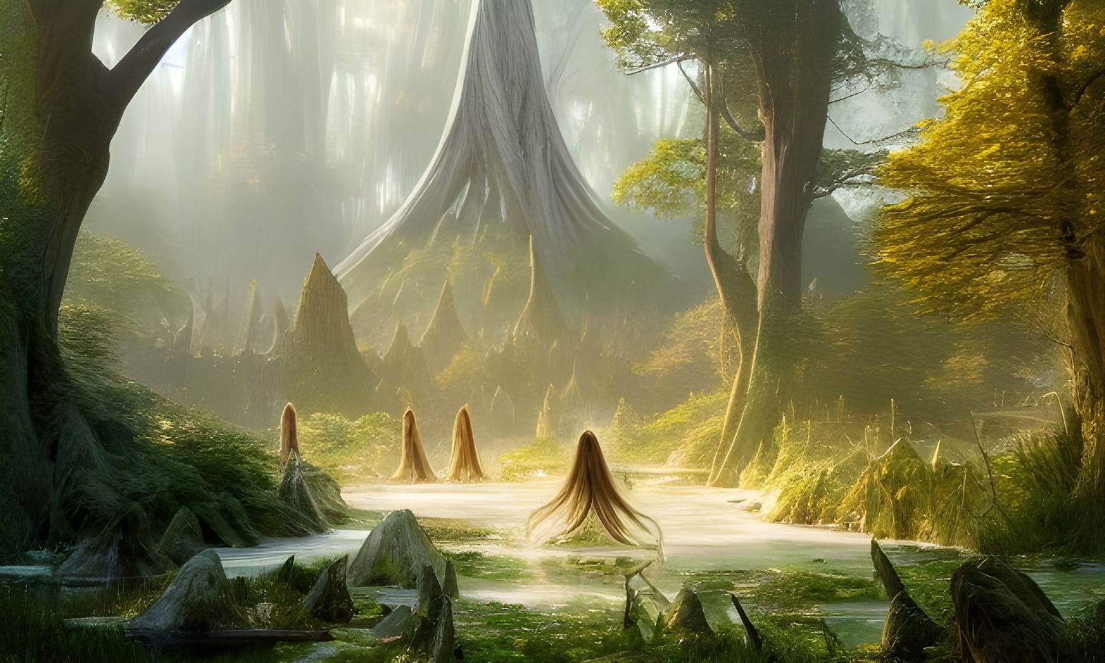 Elves in Lothlórien: Hyperdetailed Digital Art