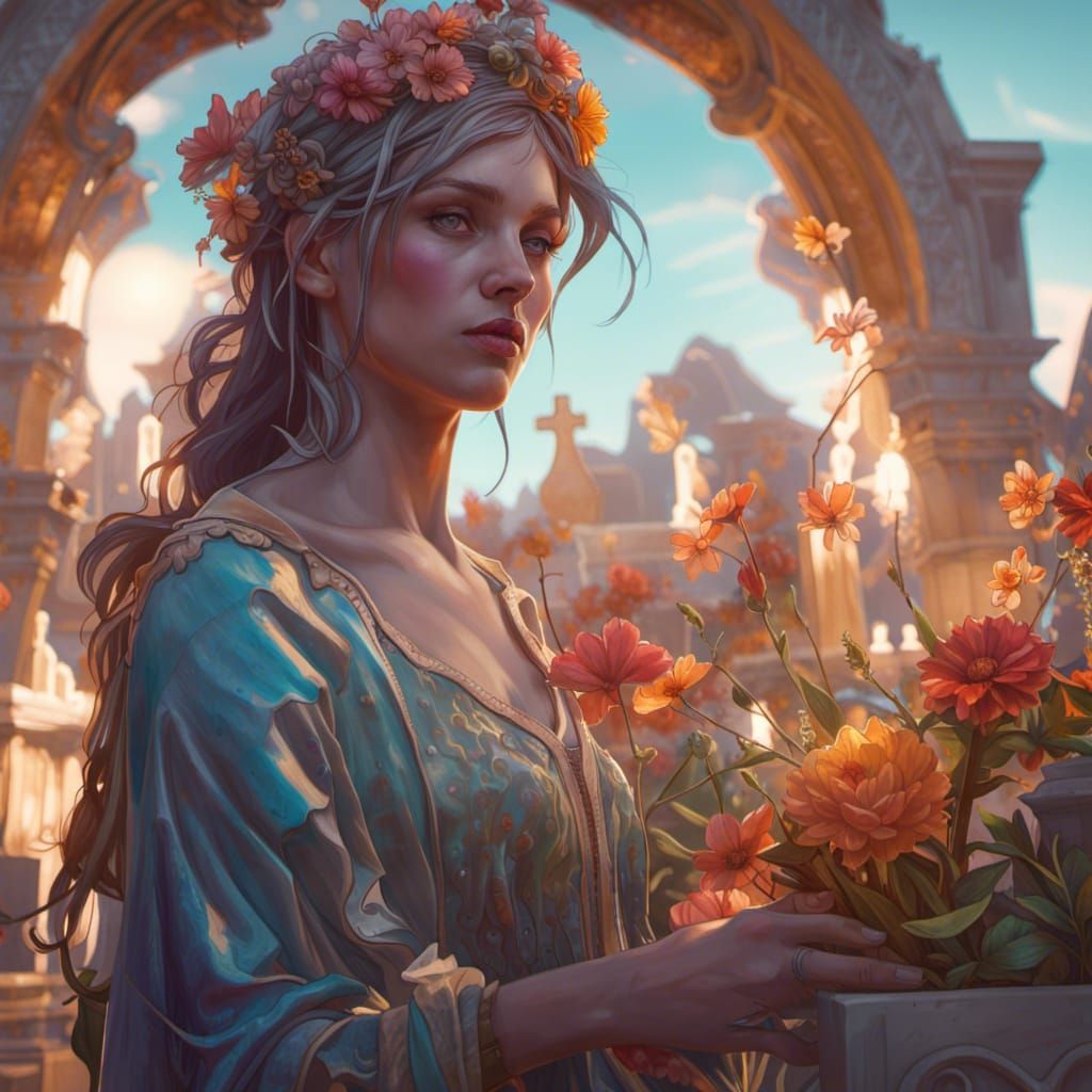 Peaceful Cemetery Concept Art in 8K Resolution