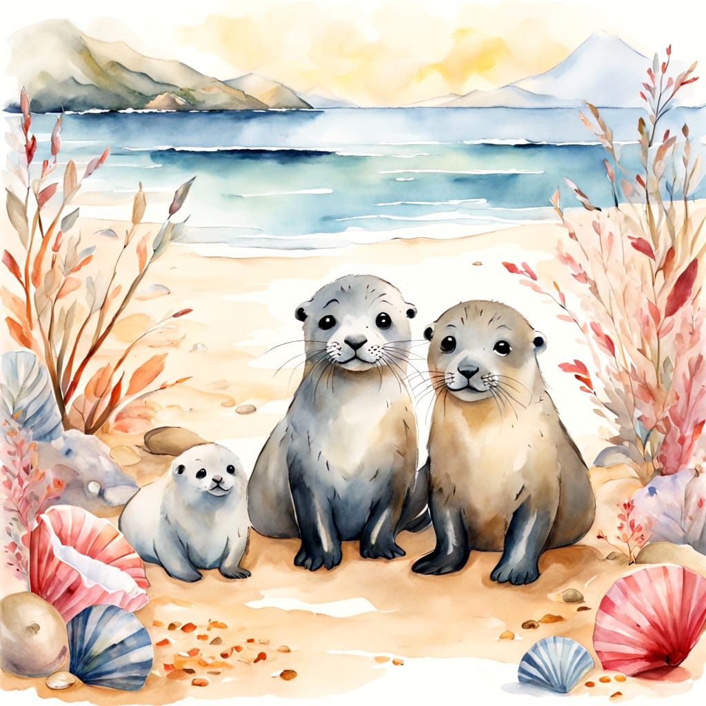 Happy Seal Pups in the Sun