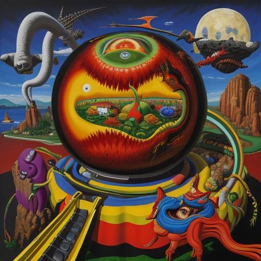 Surreal Scene in Matte Oil Painting Style