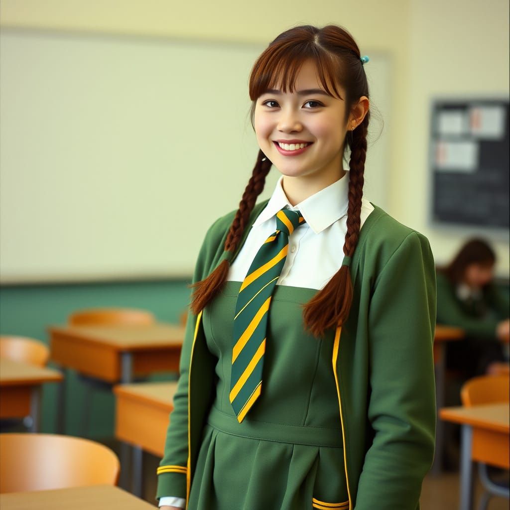 Classic Schoolgirl in Vintage Style