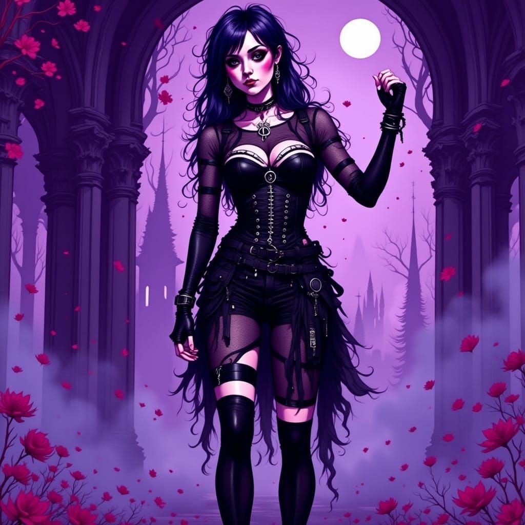 Ethereal Goth Icon Defies the Darkness in a Tim Burton-Inspi...