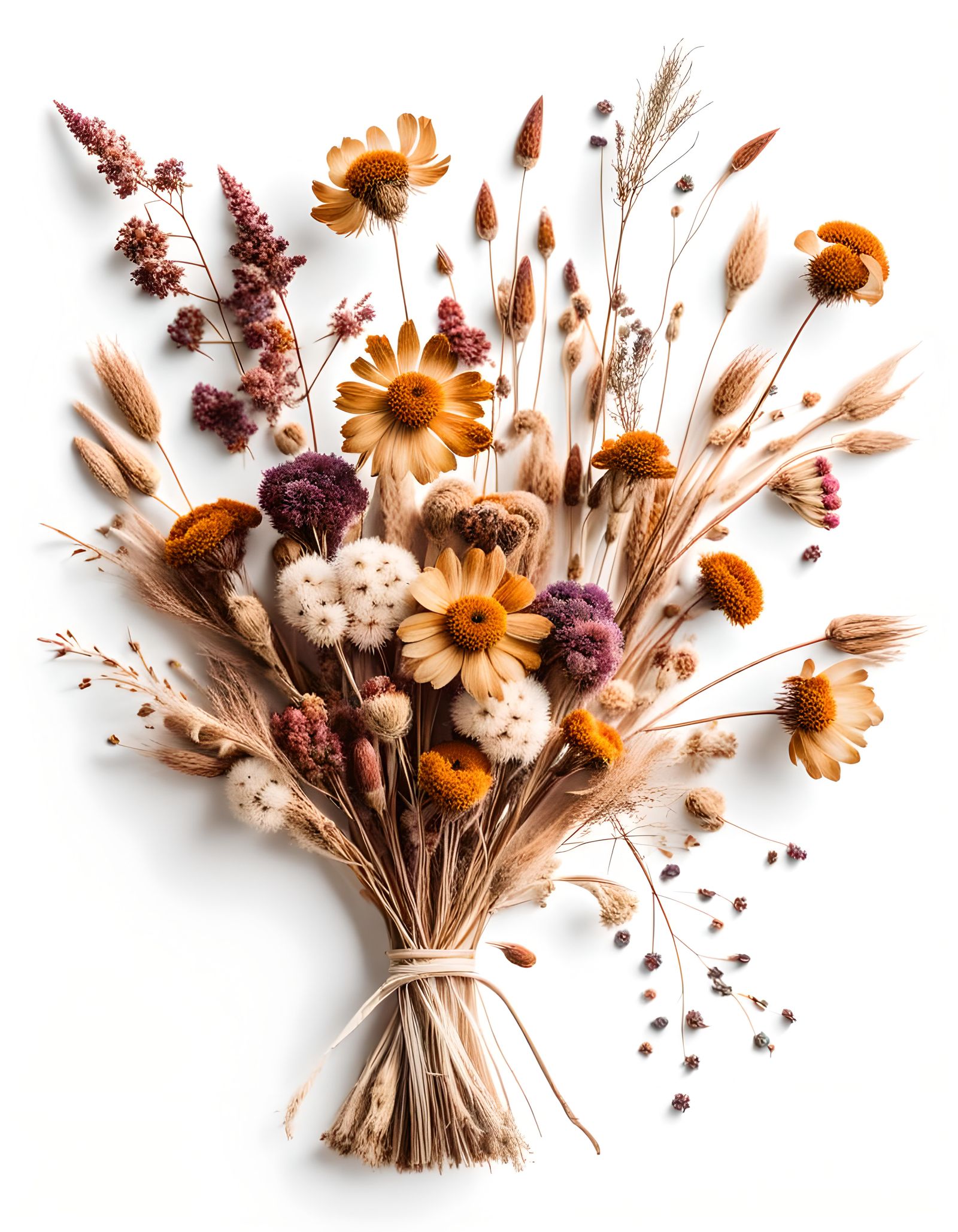 Bohemian Bouquet of Dried Flowers Poster