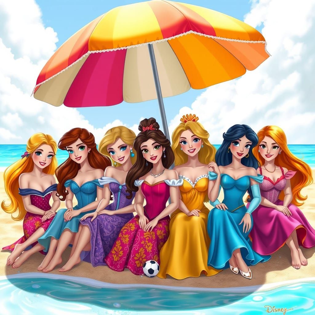 Disney Princesses Bask in Summer Beach Bliss