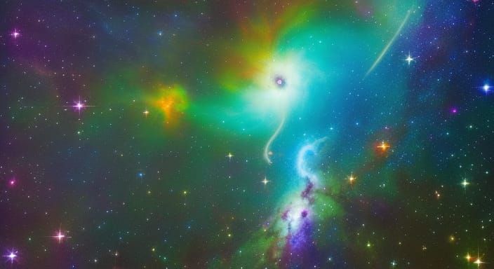 Holographic Astral Star Gazing in Mixed Media