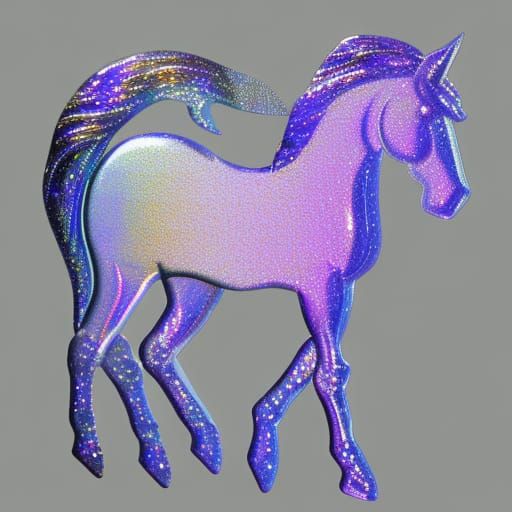 Reflective Iridescent Crystal Phantasmal Horse