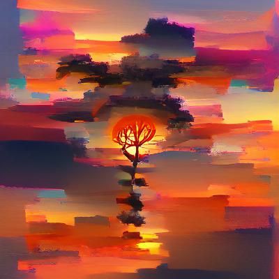 Sunset Tree Silhouette