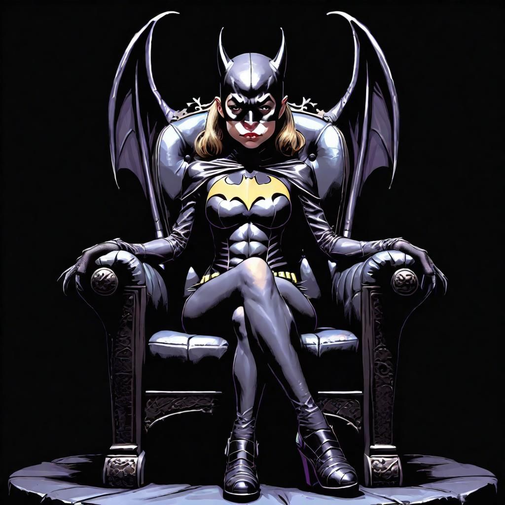 Bat Girl on Throne Artwork