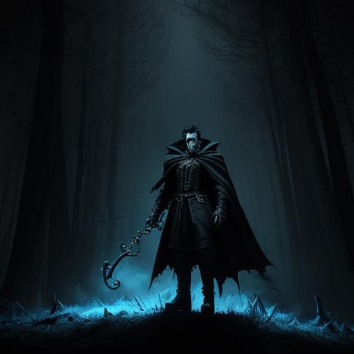 Corrupted Sorcerer Mario in Dark Fantasy Style