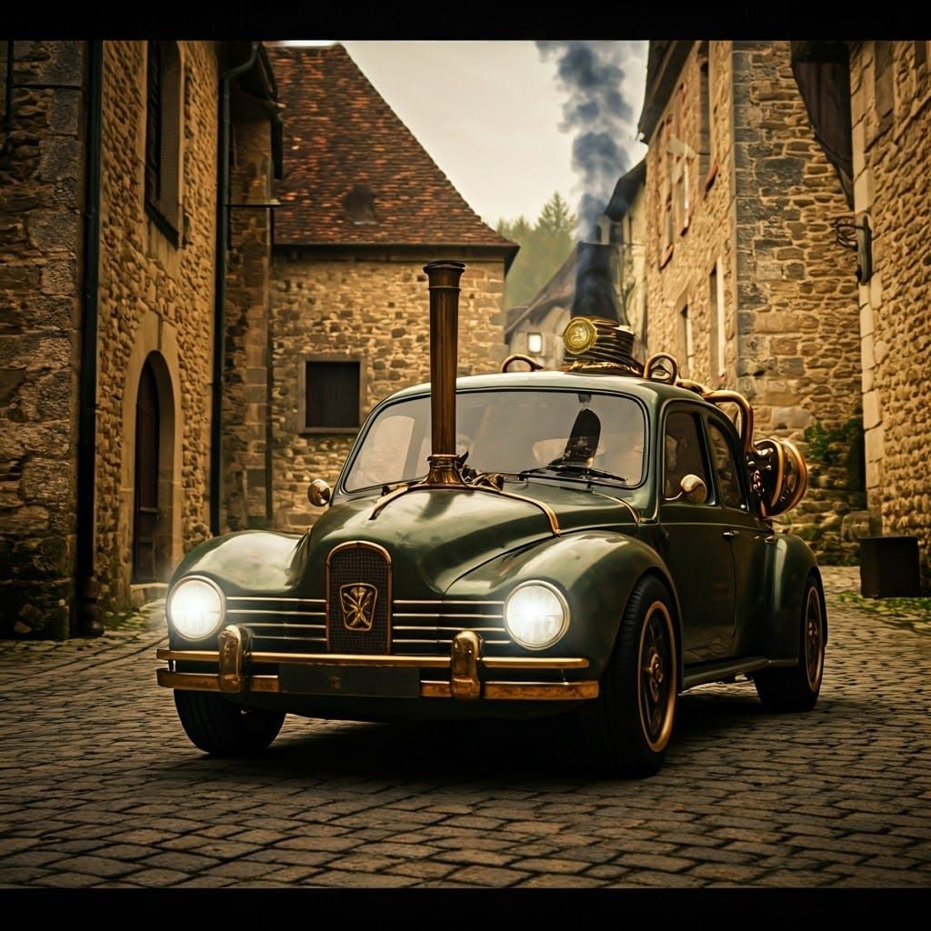 Steampunk Peugeot Cruises Through French Village