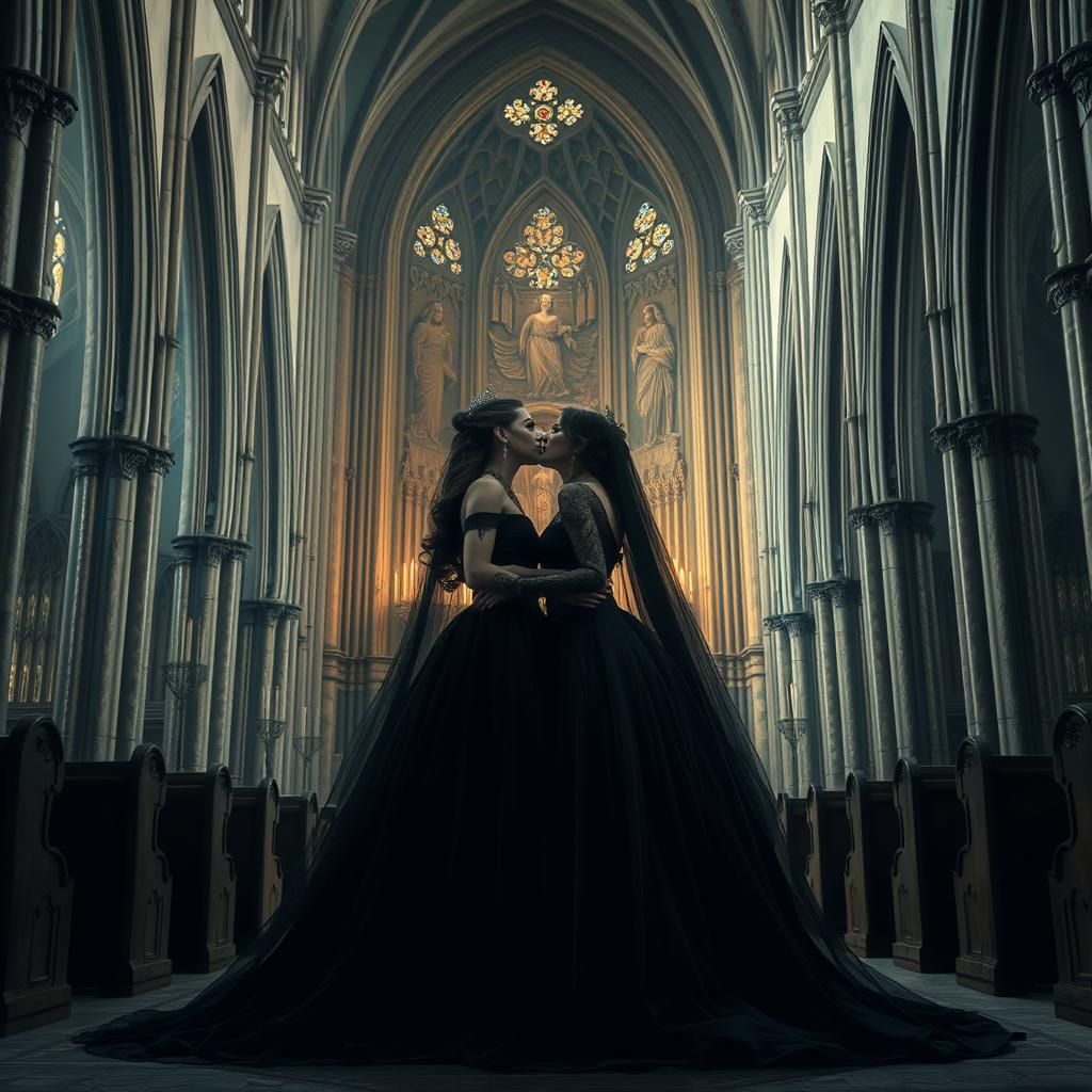 Gothic Wedding: Two Brides in a Church
