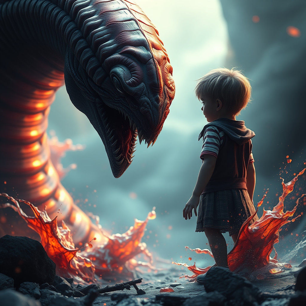 Alien Encounter: Detailed Matte Painting in 8k