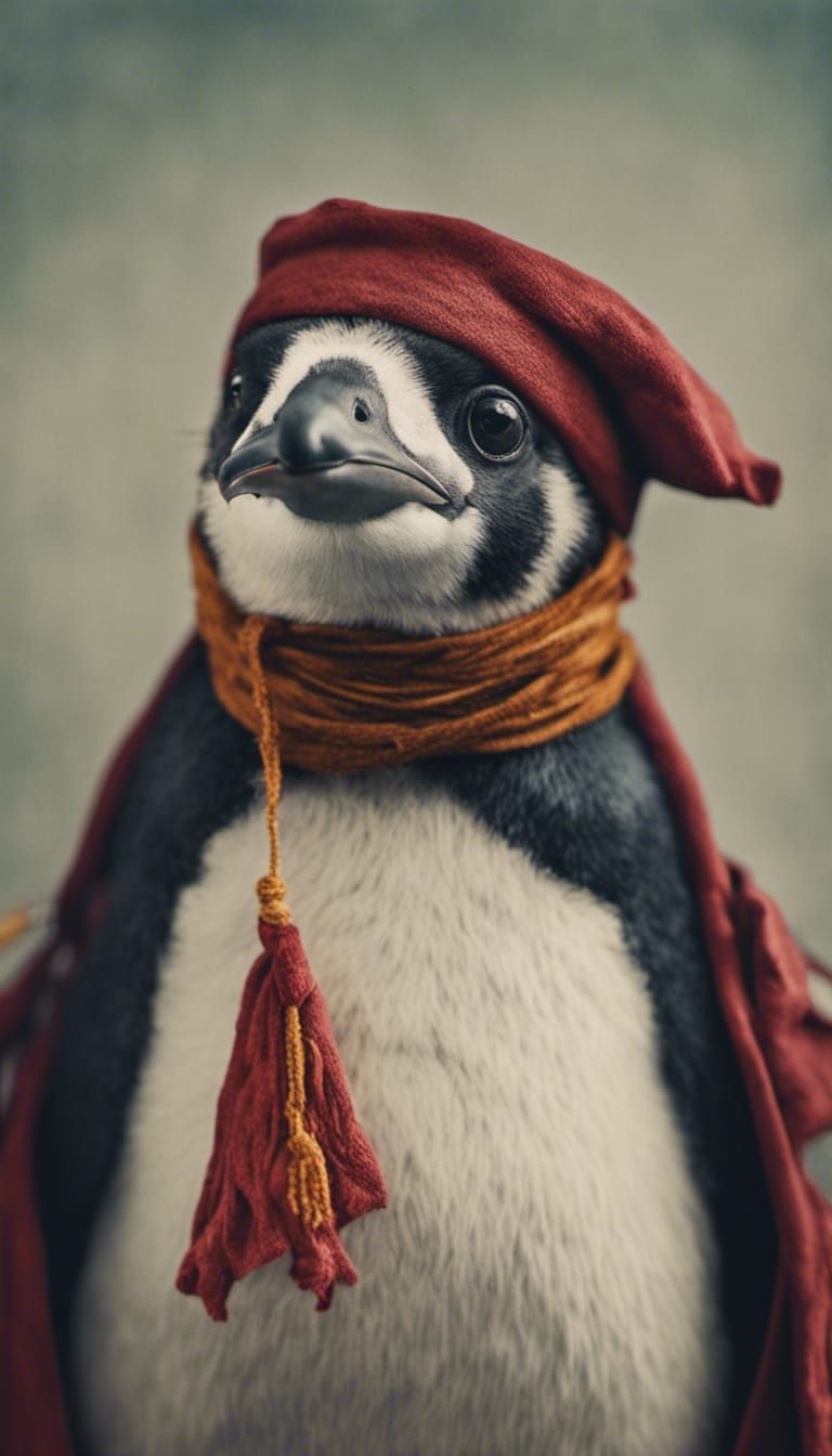 Anthropomorphic Penguin Pirate Captain Photo
