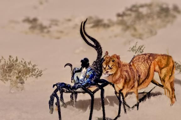 Lion and Scorpion: Serene African Fantasy