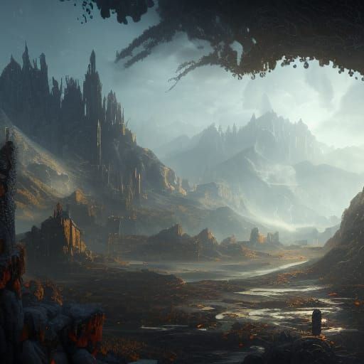 Fantastical Castle Matte Painting in Deep Color