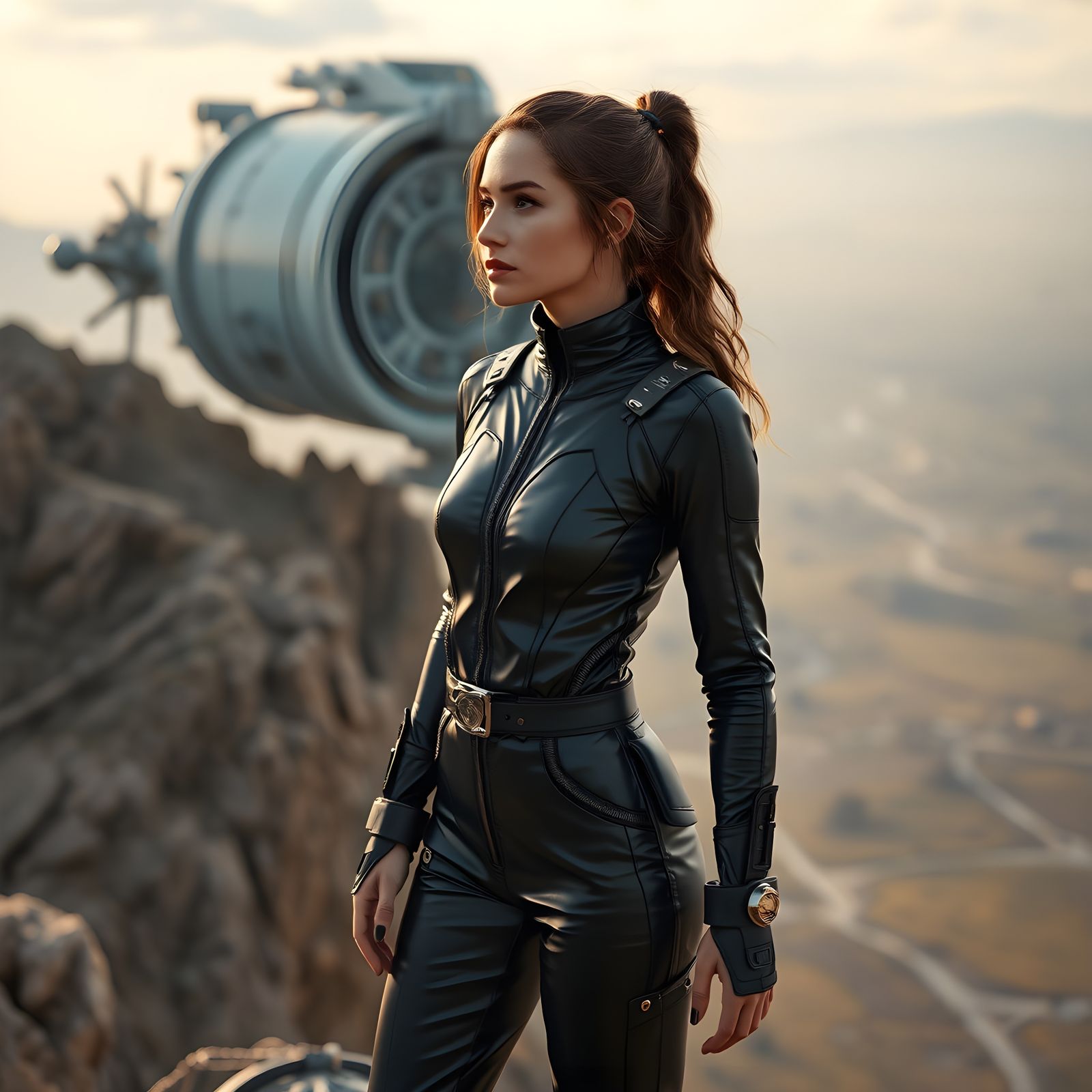 Time Traveler's Journey Through Eras: Photorealistic Paintin...