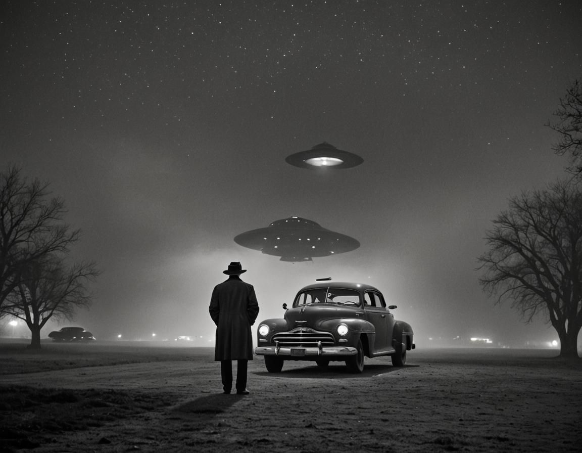 Film Noir: Man Watches Flying Saucer Landing