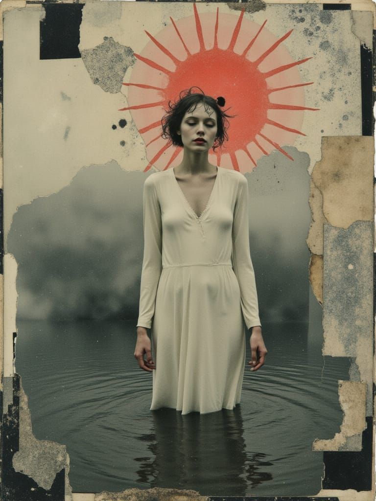 Eerie Tarn Scene: Dead Woman in Foggy Moor