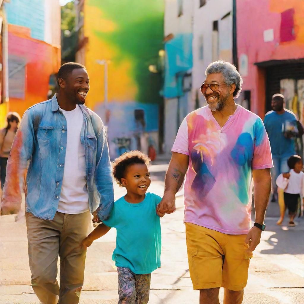 Gay Family Embraces Adoption in Modern Street Art