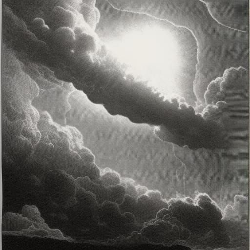 Lizard Cloud in the Style of Gustave Doré