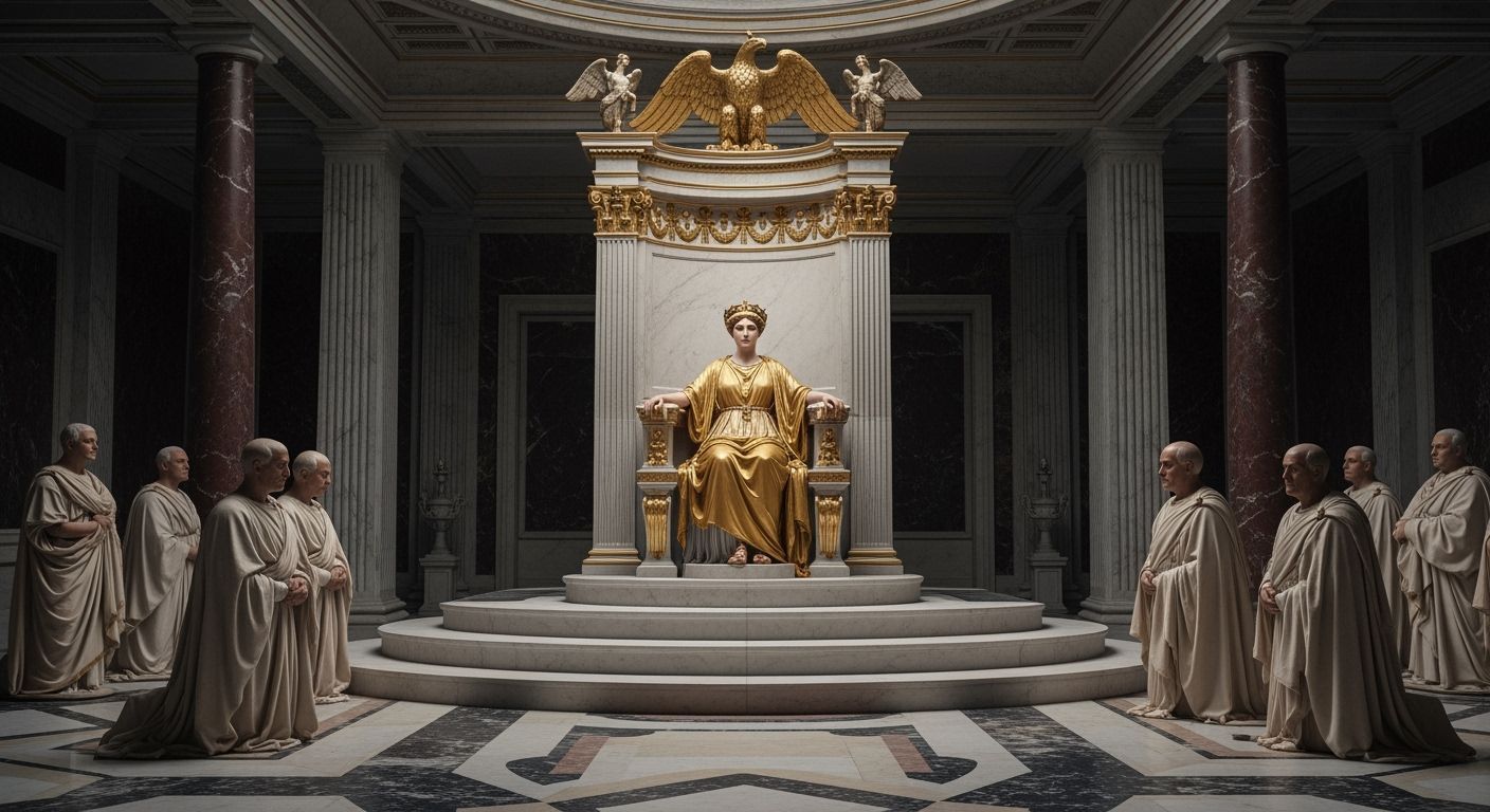 Empress Messalina on a Marble and Gold Throne