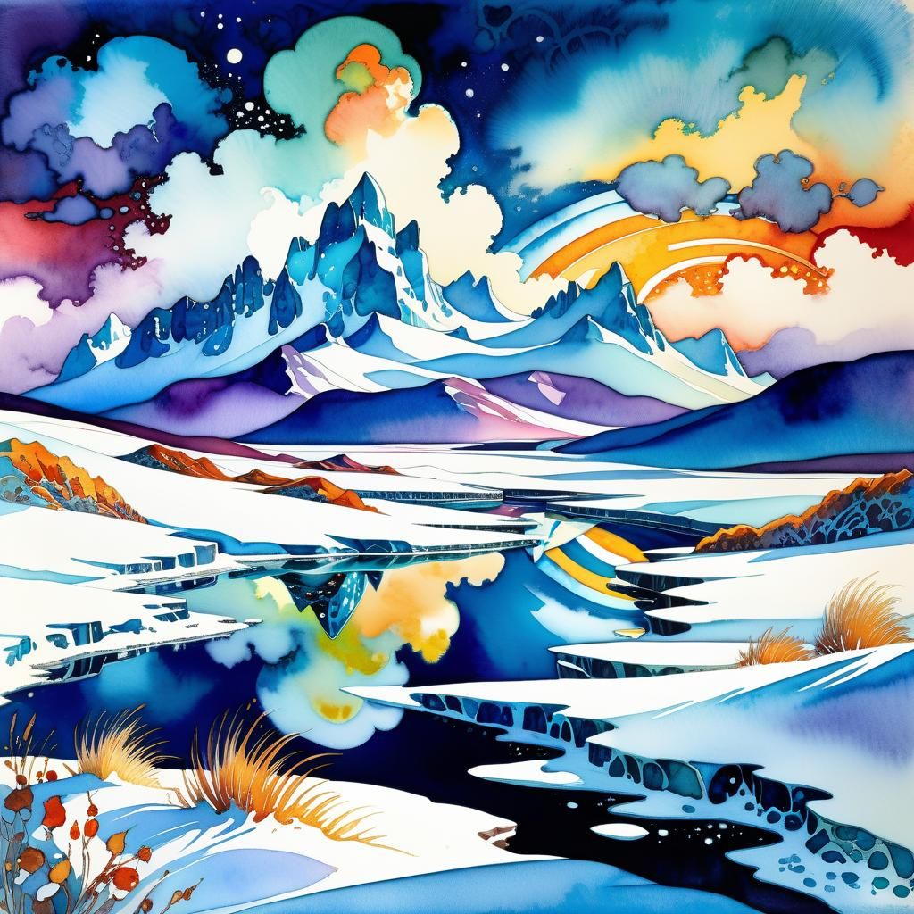 A captivating watercolor fantasy masterpiece