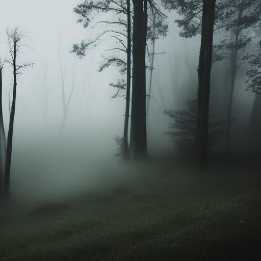 Eerie Landscape of Foggy Forests and Misty Valleys