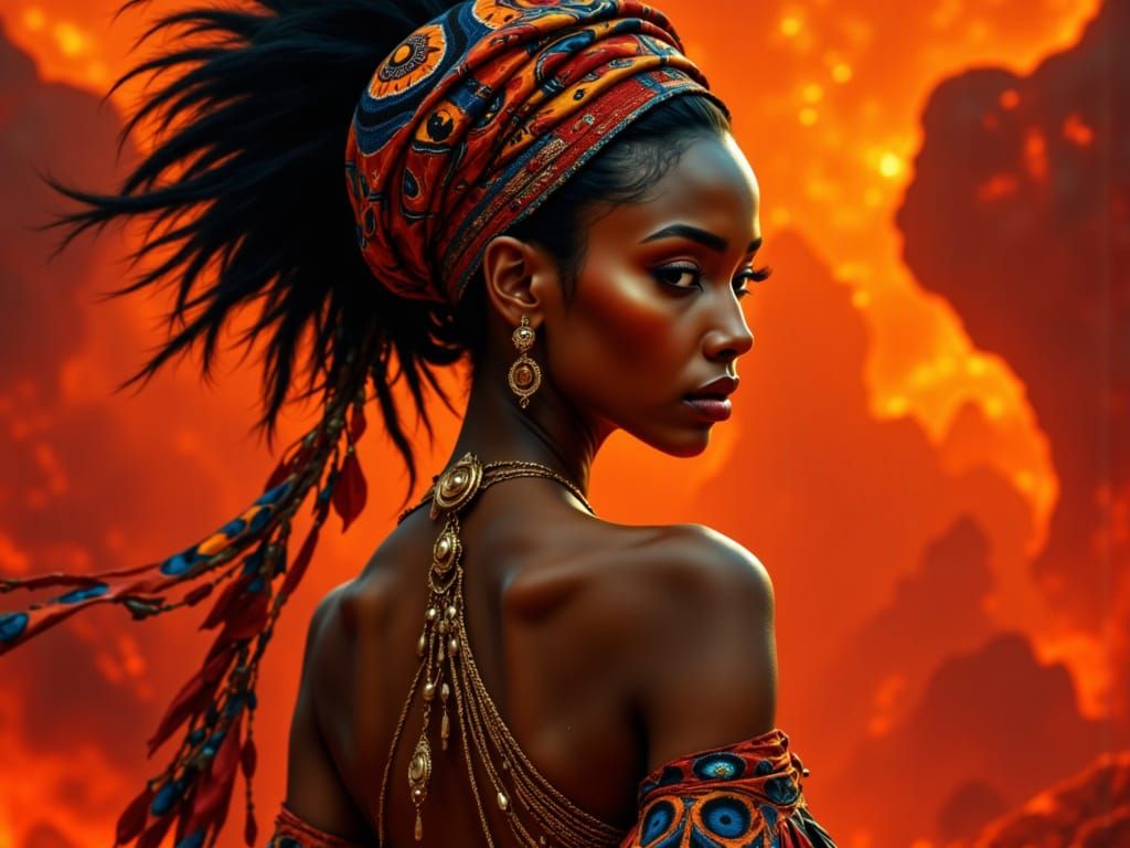 Silkskin Fashion Model in Optical Illusion Studio