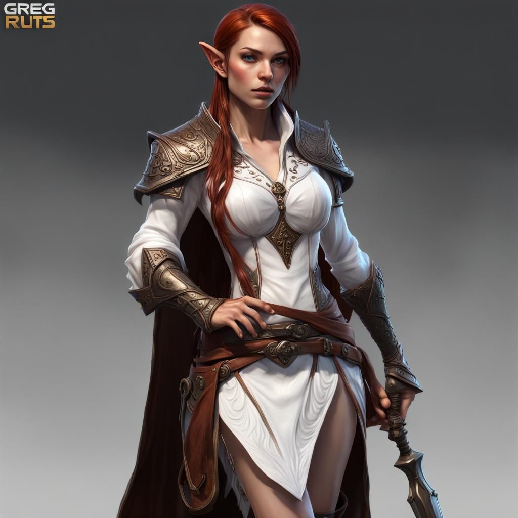 Fantasy Elf Cleric in Dark Fantasy Concept Art