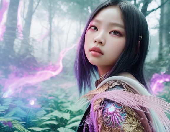 Mystical Forest Portrait in Dark Fantasy Style