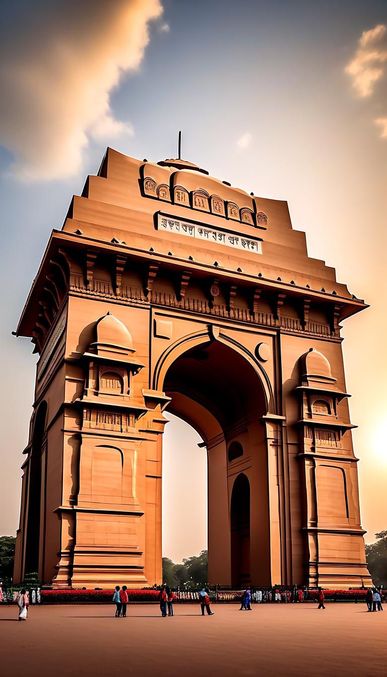India Gate Wrapped in Delicate Porcelain Art