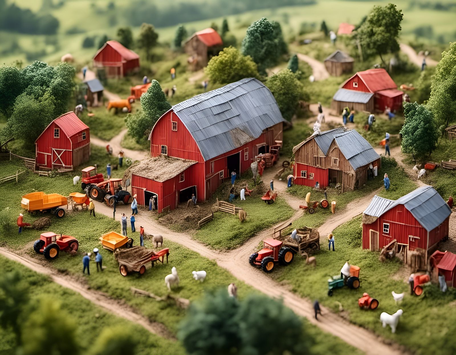 Charming Miniature Farm Scene