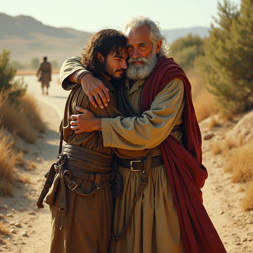 Emotional Father-Son Reunion in Ancient Israel