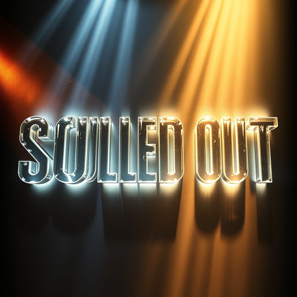 SOULED OUT Crystal Text on Silver with Baroque Lighting