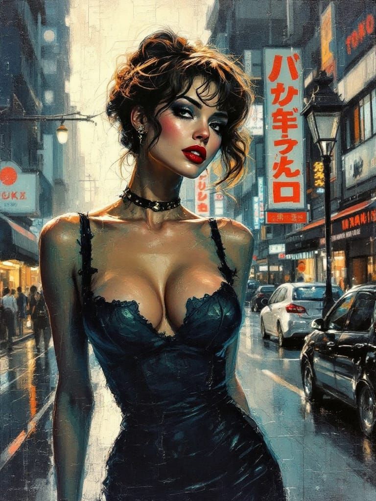 Impressionist Figure Study on Tokyo Street