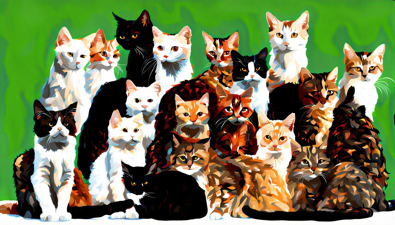 Festive Feline Christmas Tree of Cats