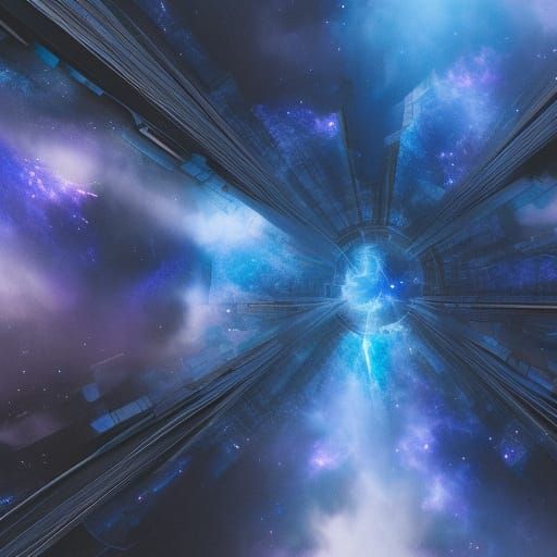 Epic Cosmic Galaxy in Blue and Purple