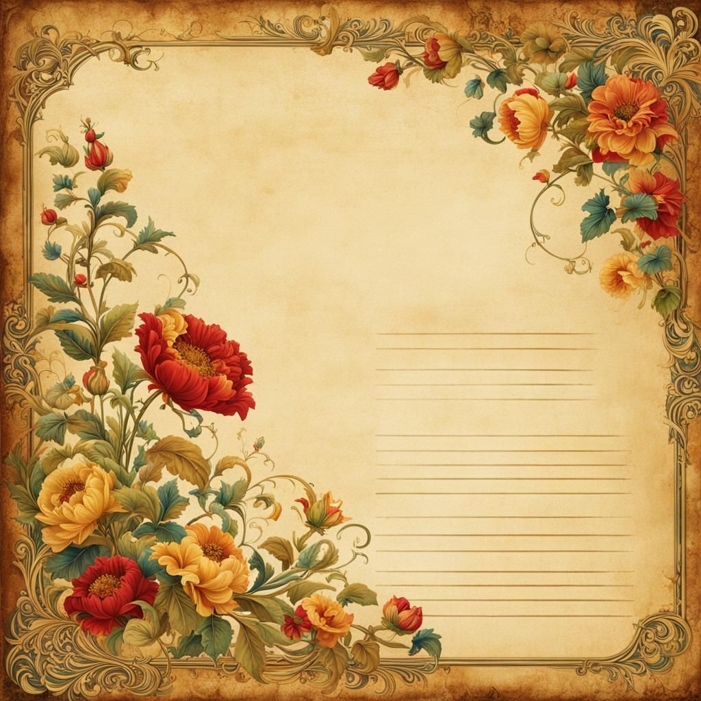 Illuminated Manuscript Page with Floral Design