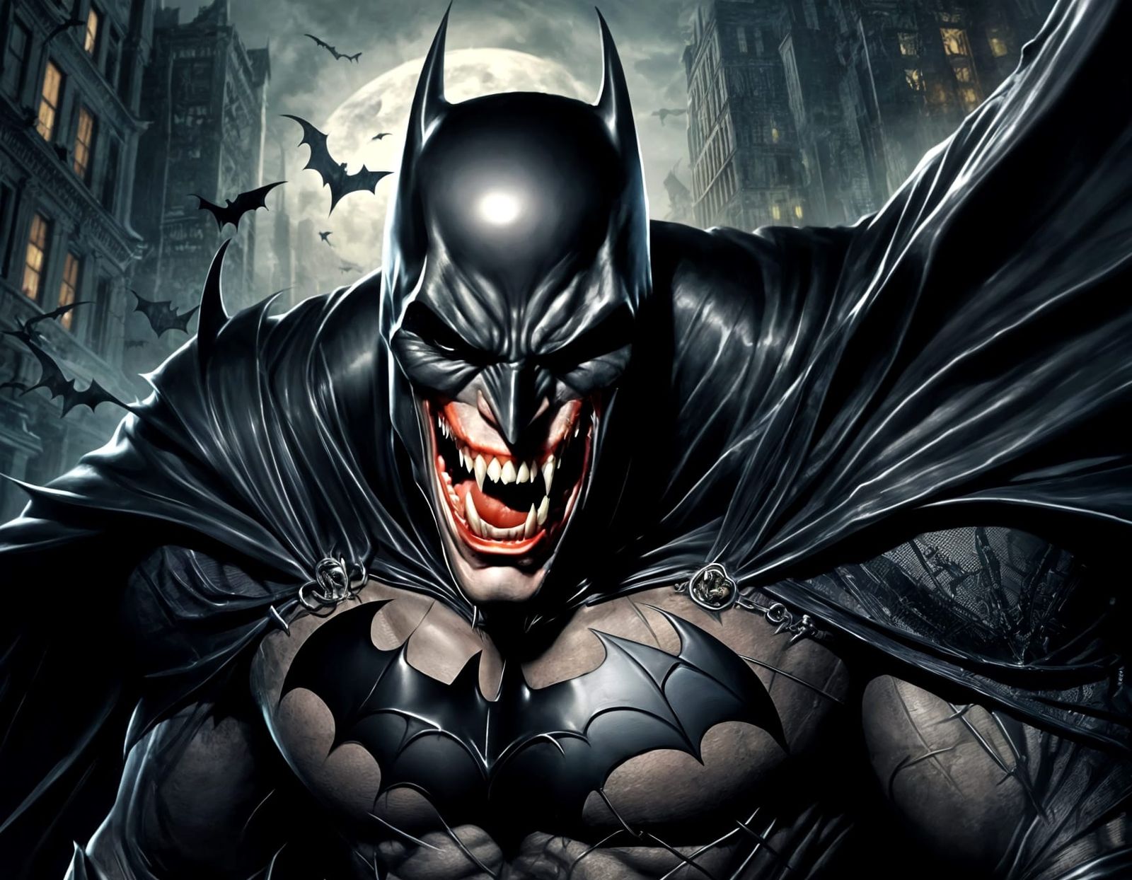 Batman as Vampire in Gotham City