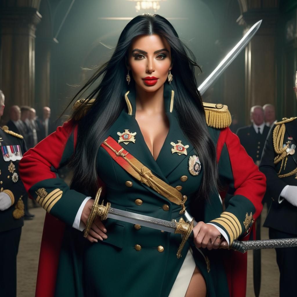 Kim Kardashian as Naval Officer: Digital Matte Painting