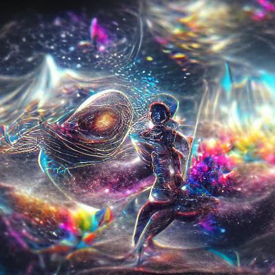 Visionary Space-Time Astral Holographic Illustration