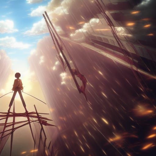 Attack on Titan in Studio Ghibli Style