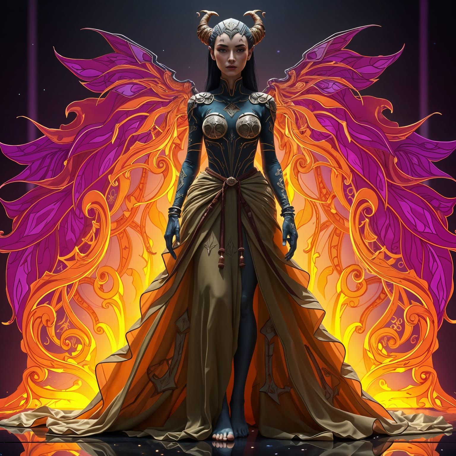 Ethereal Klingon-Vulcan Bride in Dark Fantasy Wedding Attire