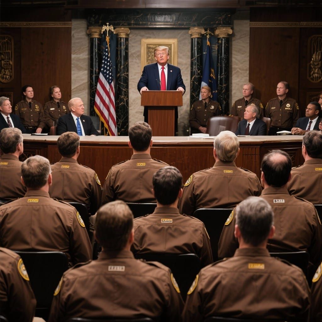 Trump Addresses Congress in Brown Uniforms