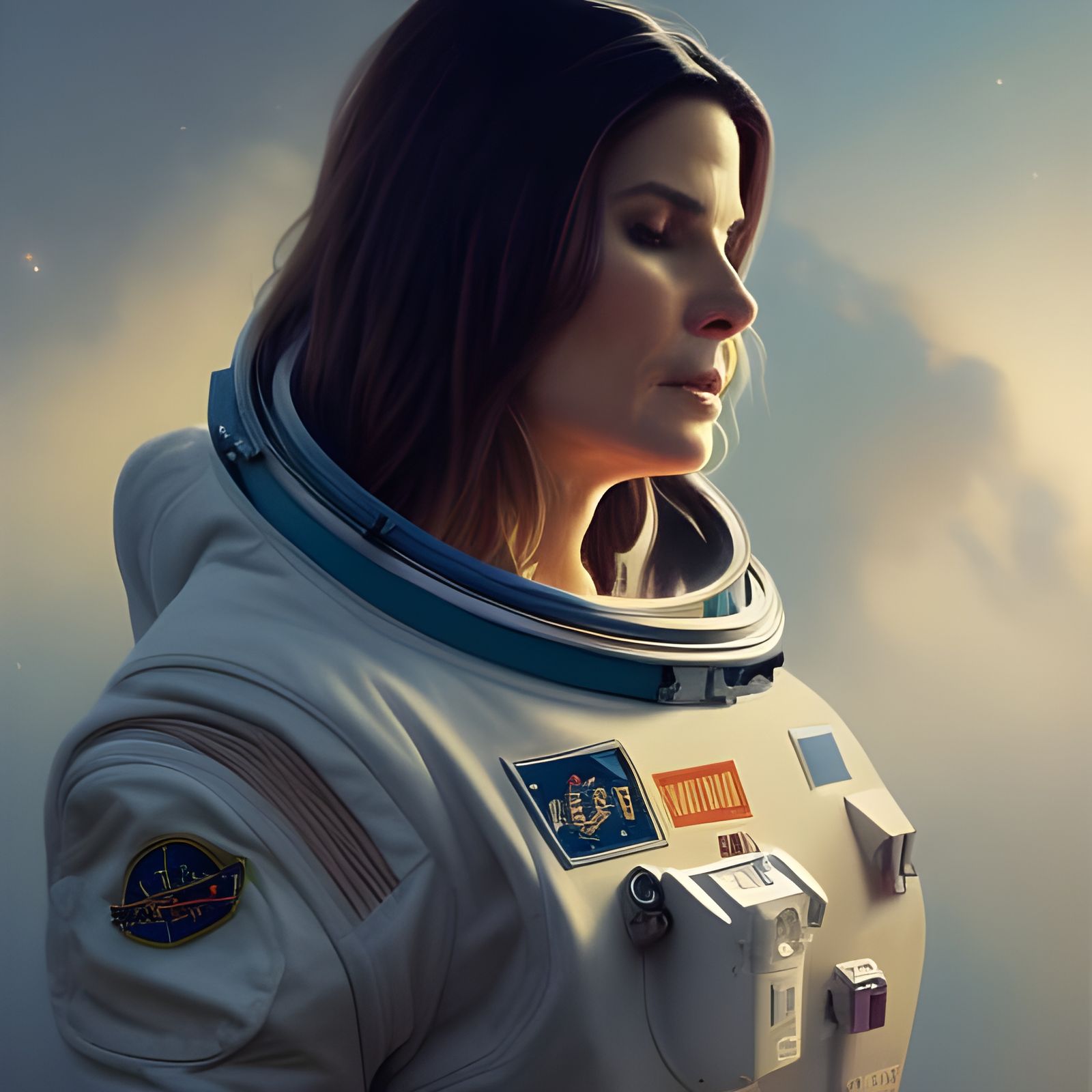 Astronaut Portrait in Hyperdetailed Digital Art Style