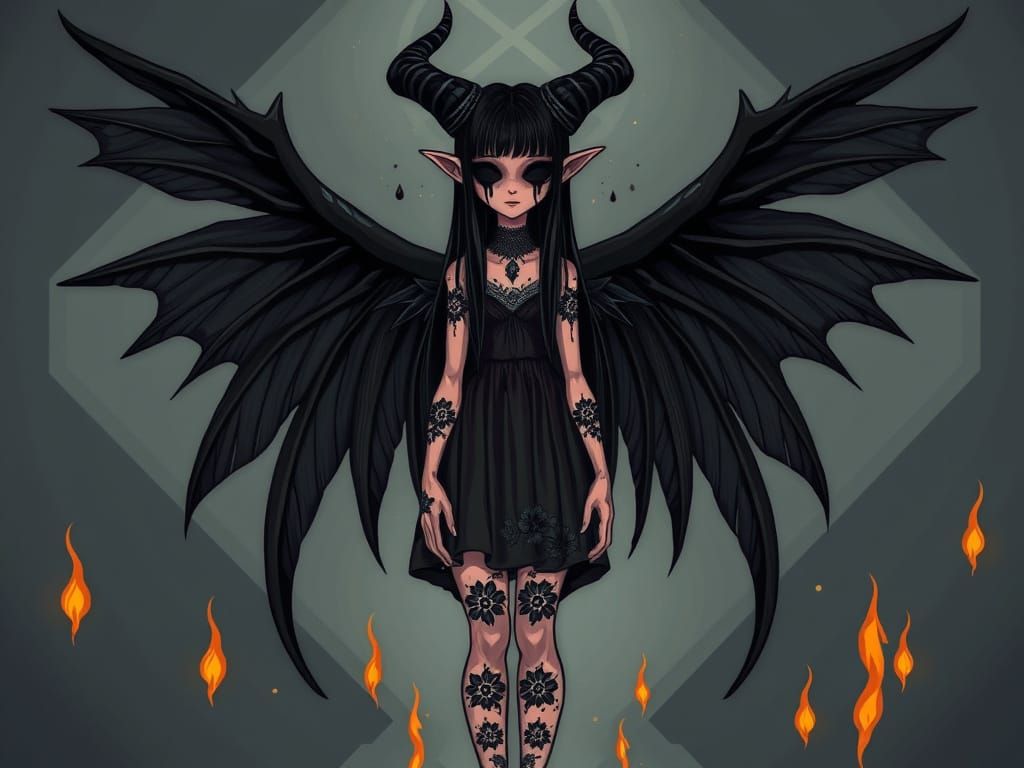 Goddess of Depression in Dark Gothic Style